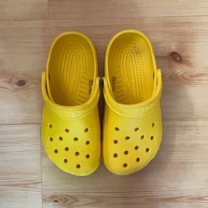 Yellow Crocs, size 6 women, lightly worn.